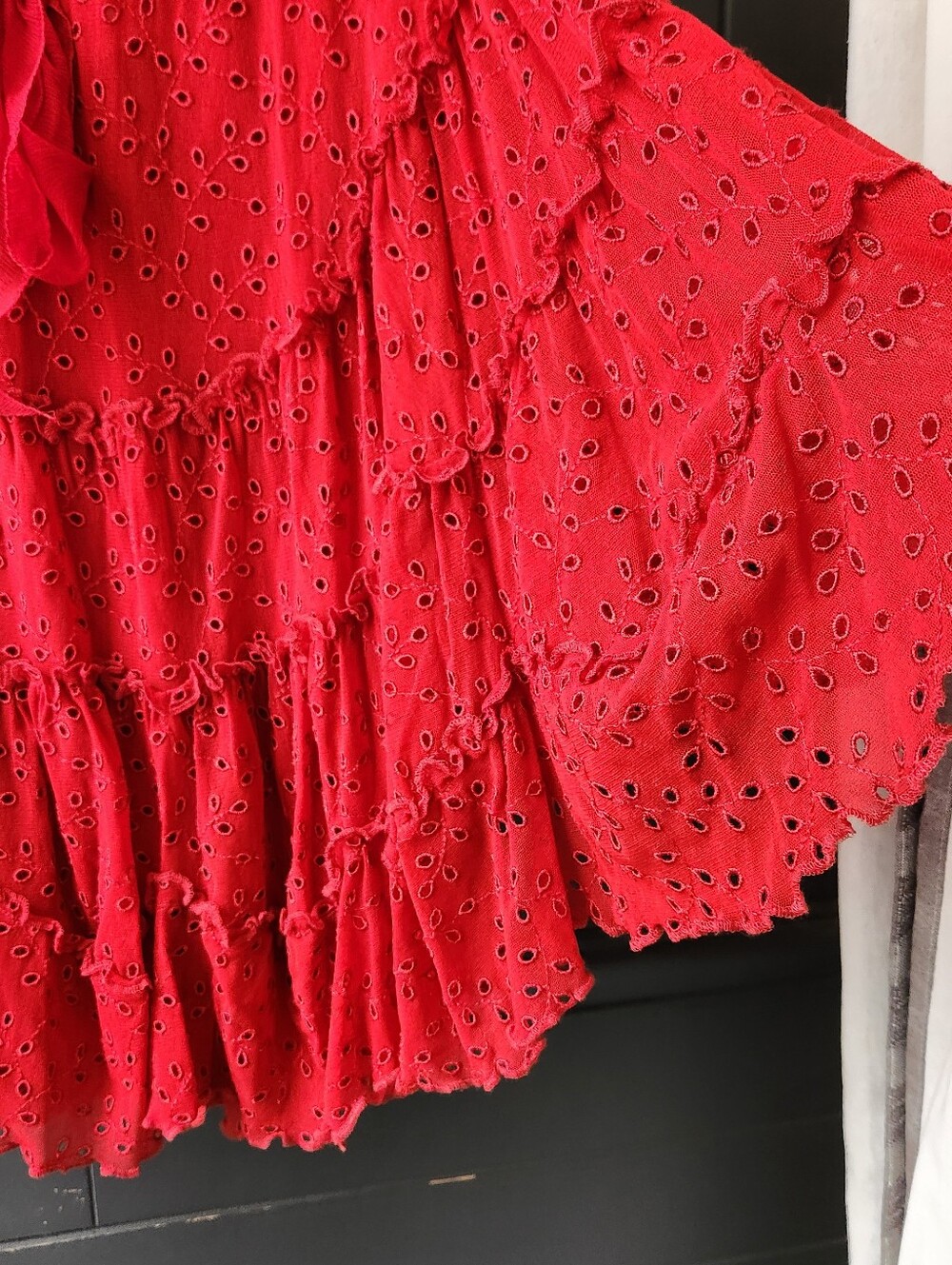 Jean Paul Gaultier Deep Red Eyelet Skirt - Picture 10 of 15
